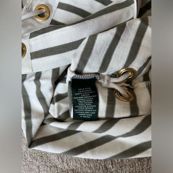 Ralph Lauren XS petit Stripe short sleeve top with laces cotton Womens NWT $69 - Picture 6 of 7